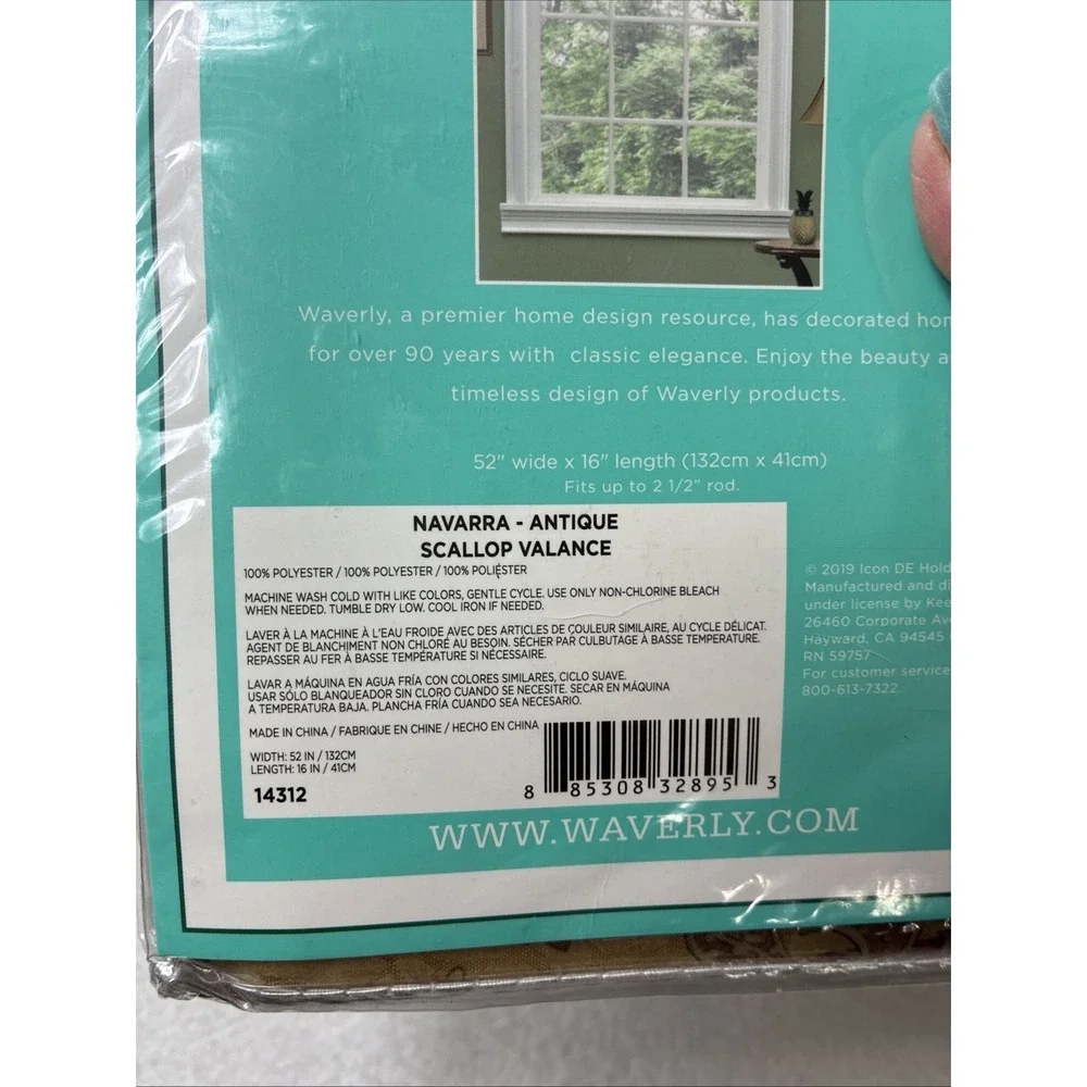 4X Traditions by Waverly Navarra Antique Scallop Valance Rod Pocket 52